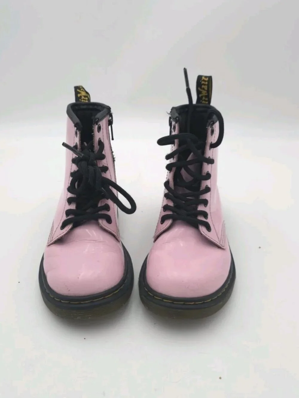 Dr. Martens 1460 J Kids Pink Patent Leather Lace Up Boots Youth US 12 EU 29